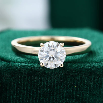 1.10 CT Round Shaped Moissanite Solitaire Engagement Ring - farrellouise