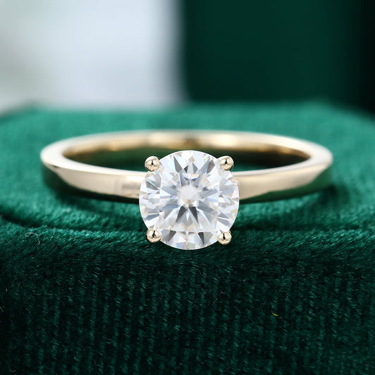 1.10 CT Round Shaped Moissanite Solitaire Engagement Ring - farrellouise