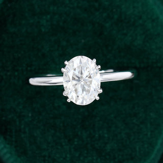 1.33 CT Oval Shaped Moissanite Solitaire Engagement Ring - farrellouise