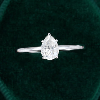 1.0 CT Pear Shaped Moissanite Solitaire Engagement Ring - farrellouise