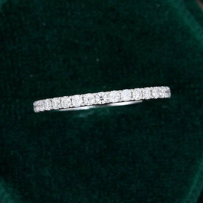 0.25 CT Round Moissanite Half Eternity Wedding Band - farrellouise