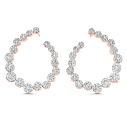 3.59 TCW Round Moissanite Diamond Hoop Earrings - farrellouise