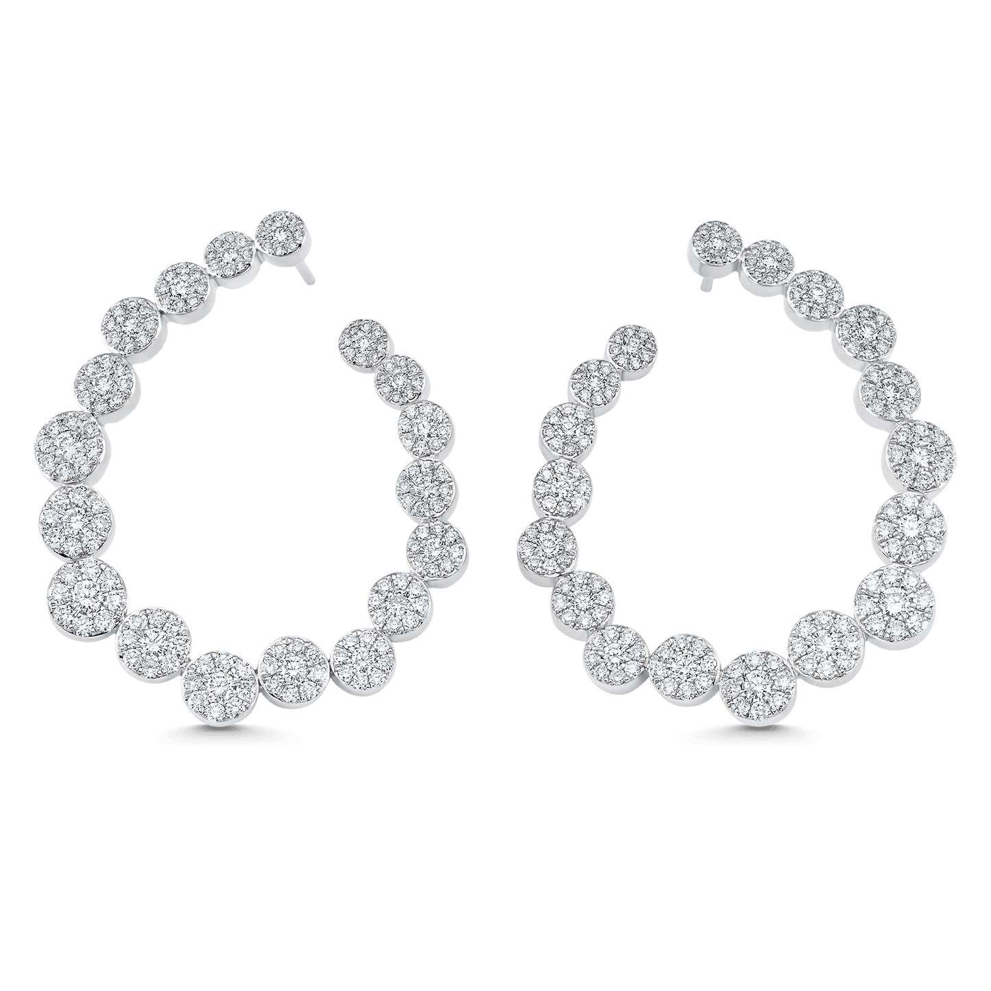3.59 TCW Round Moissanite Diamond Hoop Earrings - farrellouise