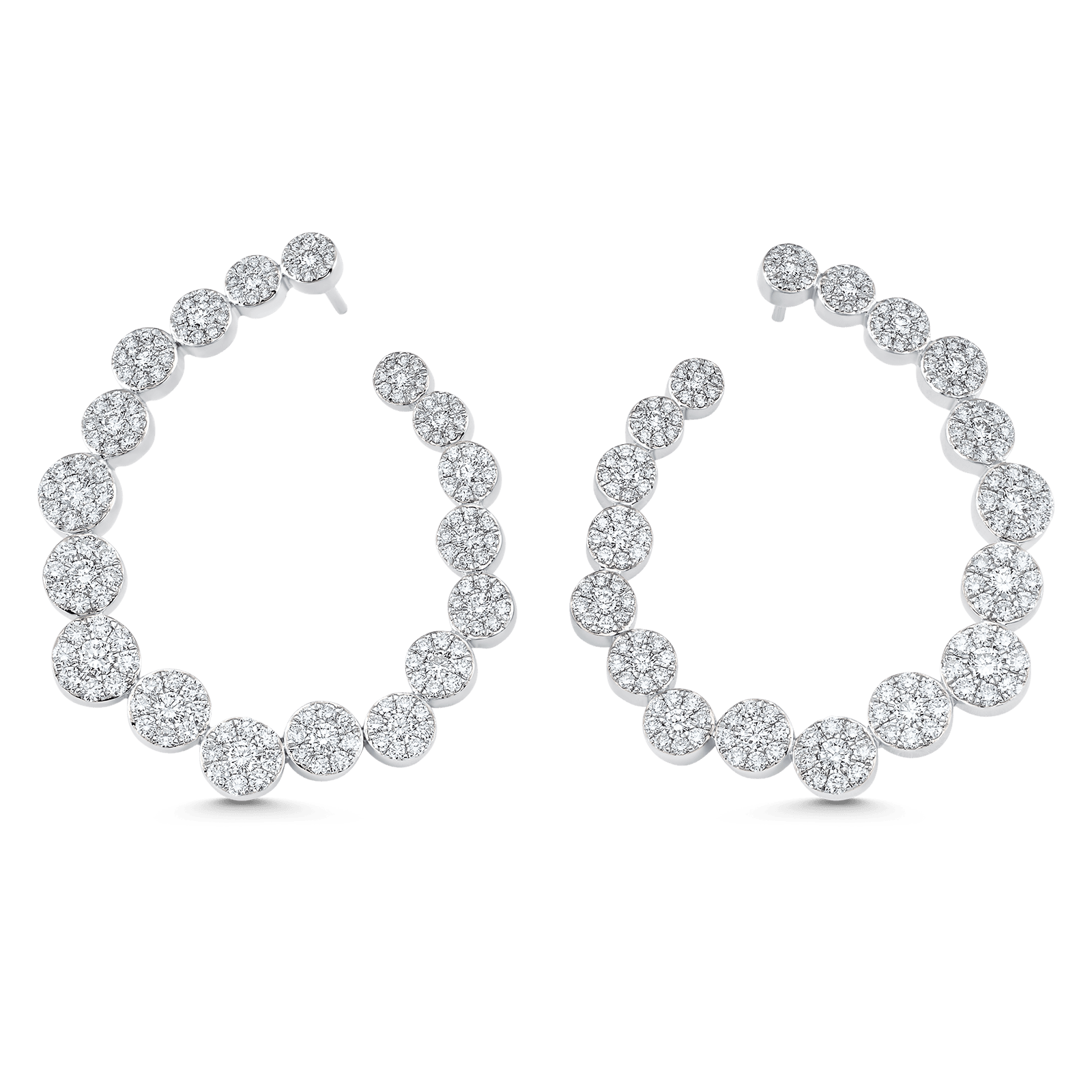 3.59 TCW Round Moissanite Diamond Hoop Earrings - farrellouise