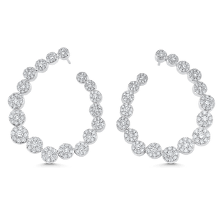 3.59 TCW Round Moissanite Diamond Hoop Earrings - farrellouise