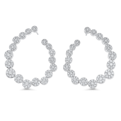 3.59 TCW Round Moissanite Diamond Hoop Earrings - farrellouise