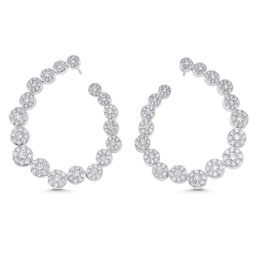 3.59 TCW Round Moissanite Diamond Hoop Earrings - farrellouise