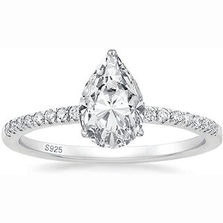 3.0 CT Pear Moissanite Pave Setting Engagement Ring - farrellouise