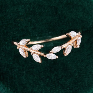 0.275 Marquise Moissanite Twig Wedding Band - farrellouise