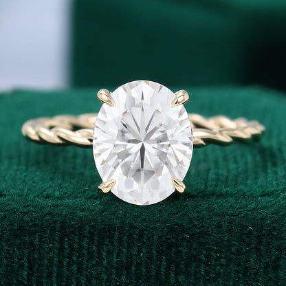 2.72 CT Oval Shaped Moissanite Hidden Halo Engagement Ring - farrellouise