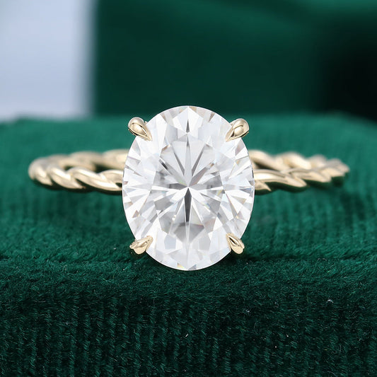 2.72 CT Oval Shaped Moissanite Hidden Halo Engagement Ring - farrellouise