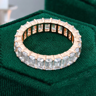 0.25 CT Emerald Moissanite Full Eternity Wedding Band - farrellouise