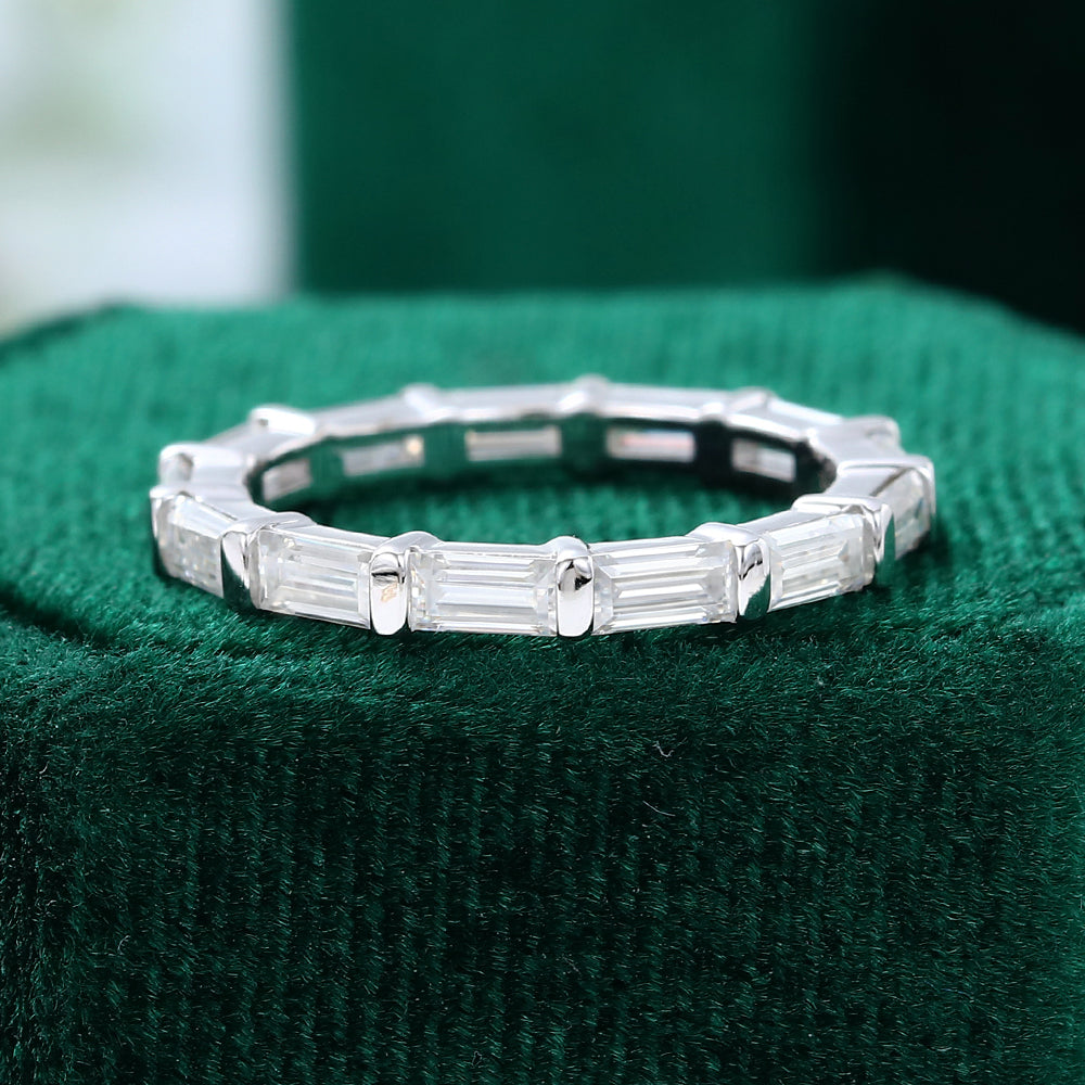 0.11 CT Baguette Moissanite Bar Wedding Band - farrellouise