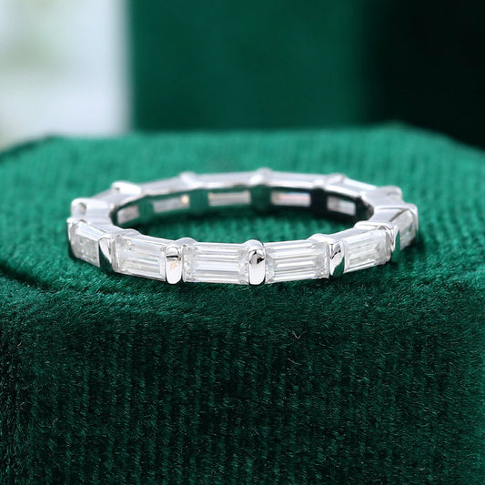 0.11 CT Baguette Moissanite Bar Wedding Band - farrellouise