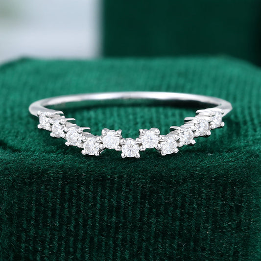 0.22 CT Round Moissanite Cluster Wedding Band - farrellouise