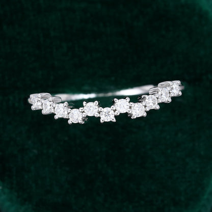 0.22 CT Round Moissanite Cluster Wedding Band - farrellouise