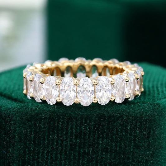 0.23 CT Oval Moissanite Full Eternity Wedding Band - farrellouise