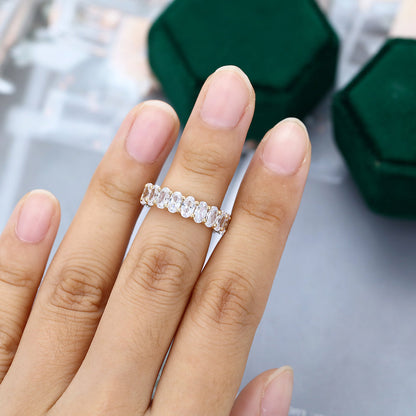 0.23 CT Oval Moissanite Full Eternity Wedding Band - farrellouise