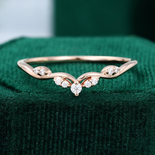 0.10 CT Round Moissanite Art Deco Wedding Band - farrellouise