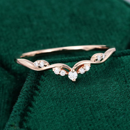 0.10 CT Round Moissanite Art Deco Wedding Band - farrellouise