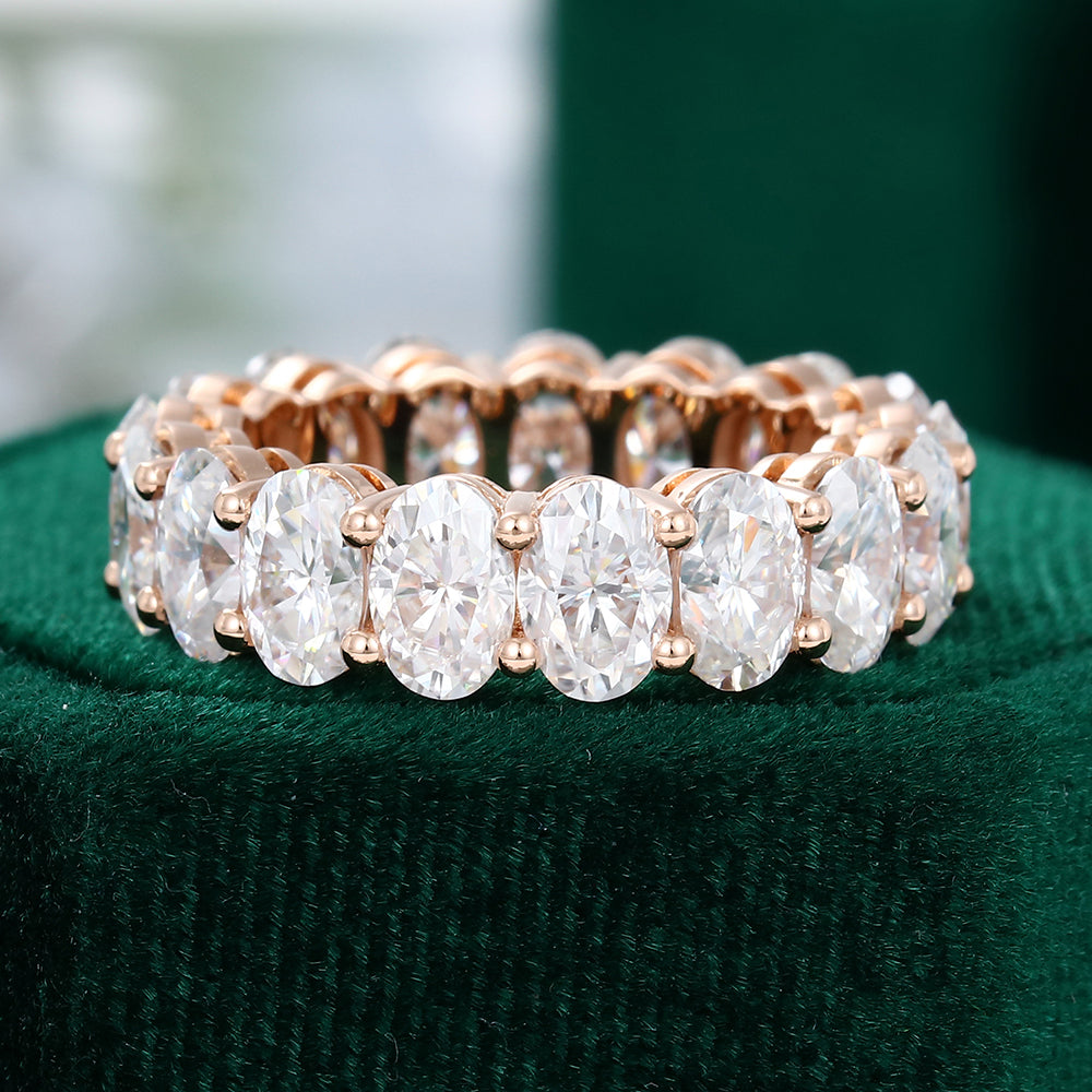 0.43 CT Oval Moissanite Full Eternity Wedding Band - farrellouise