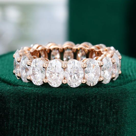 0.43 CT Oval Moissanite Full Eternity Wedding Band - farrellouise