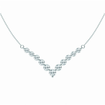 2.15 TCW Round Moissanite Diamond Chevron Style Necklace - farrellouise