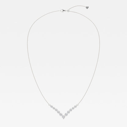 2.15 TCW Round Moissanite Diamond Chevron Style Necklace - farrellouise