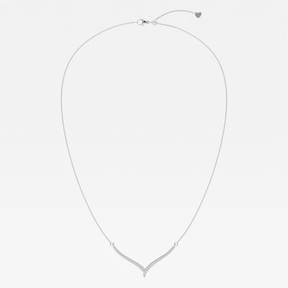 0.16 TCW Round Moissanite Diamond Petite Chevron Necklace - farrellouise