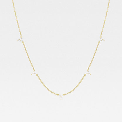 0.38 TCW Round Moissanite Diamond Dangle Necklace - farrellouise