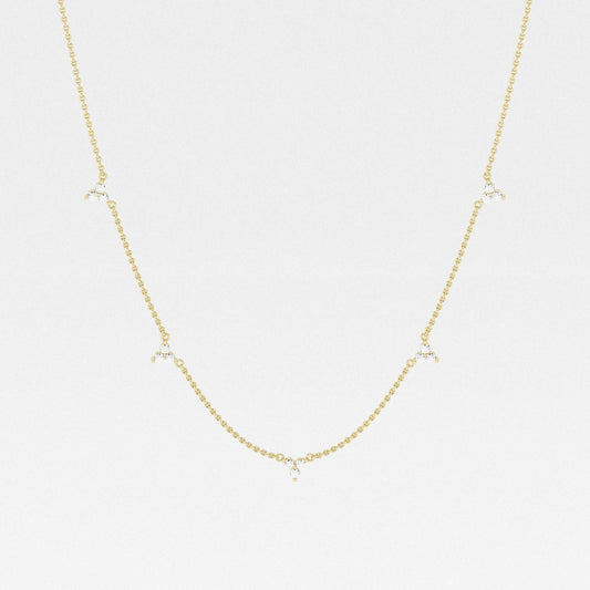 0.38 TCW Round Moissanite Diamond Dangle Necklace - farrellouise