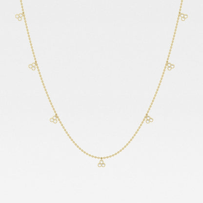 0.63 TCW Round Moissanite Diamond Dangle Necklace - farrellouise