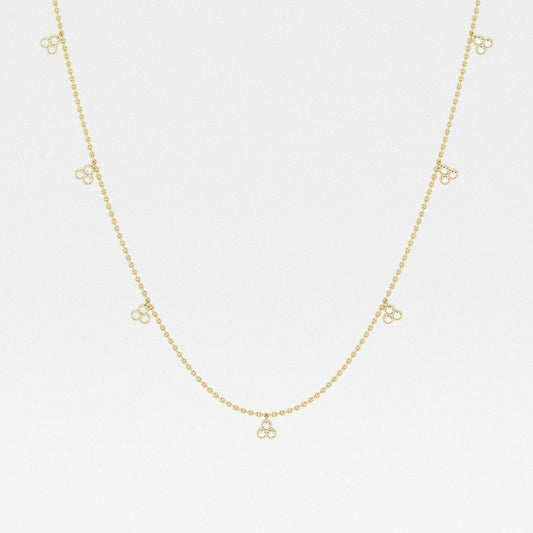 0.63 TCW Round Moissanite Diamond Dangle Necklace - farrellouise