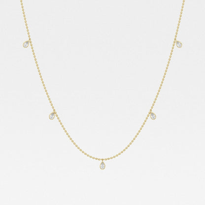 1.0 TCW Pear Moissanite Diamond Dangle Necklace - farrellouise