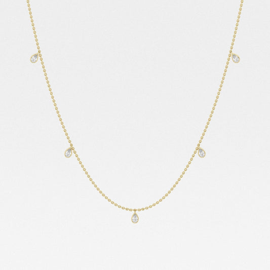 1.0 TCW Pear Moissanite Diamond Dangle Necklace - farrellouise