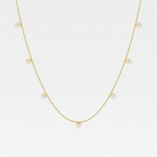 1.40 TCW Trillion Moissanite Diamond Dangle Necklace - farrellouise
