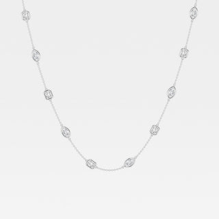 2.80 TCW Marquise & Emerald Moissanite Diamond Bezel Style Necklace - farrellouise