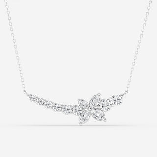 1.66 TCW Marquise & Round Moissanite Diamond Curved Butterfly Necklace - farrellouise