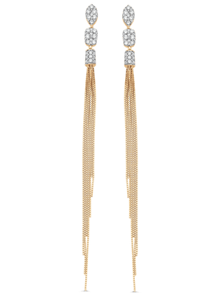 0.94 TCW Round Moissanite Diamond Tassel Earrings - farrellouise