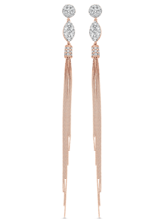 1.12 TCW Round Moissanite Diamond Tassel Earrings - farrellouise