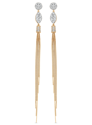 1.12 TCW Round Moissanite Diamond Tassel Earrings - farrellouise