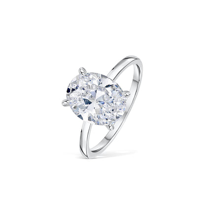 3.0 CT Oval Moissanite Hidden Halo Engagement Ring - farrellouise