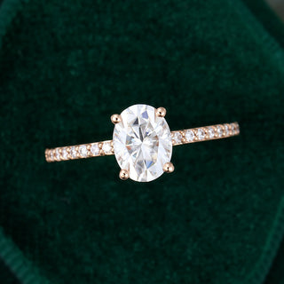 1.33 CT Oval Shaped Moissanite Solitaire Engagement Ring - farrellouise