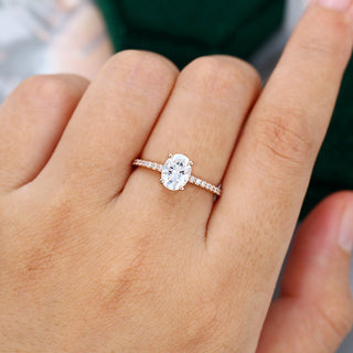 1.33 CT Oval Shaped Moissanite Solitaire Engagement Ring - farrellouise