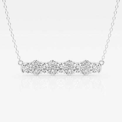 1.50 TCW Round Moissanite Diamond Bar Setting Necklace - farrellouise