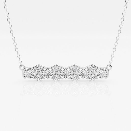 1.50 TCW Round Moissanite Diamond Bar Setting Necklace - farrellouise