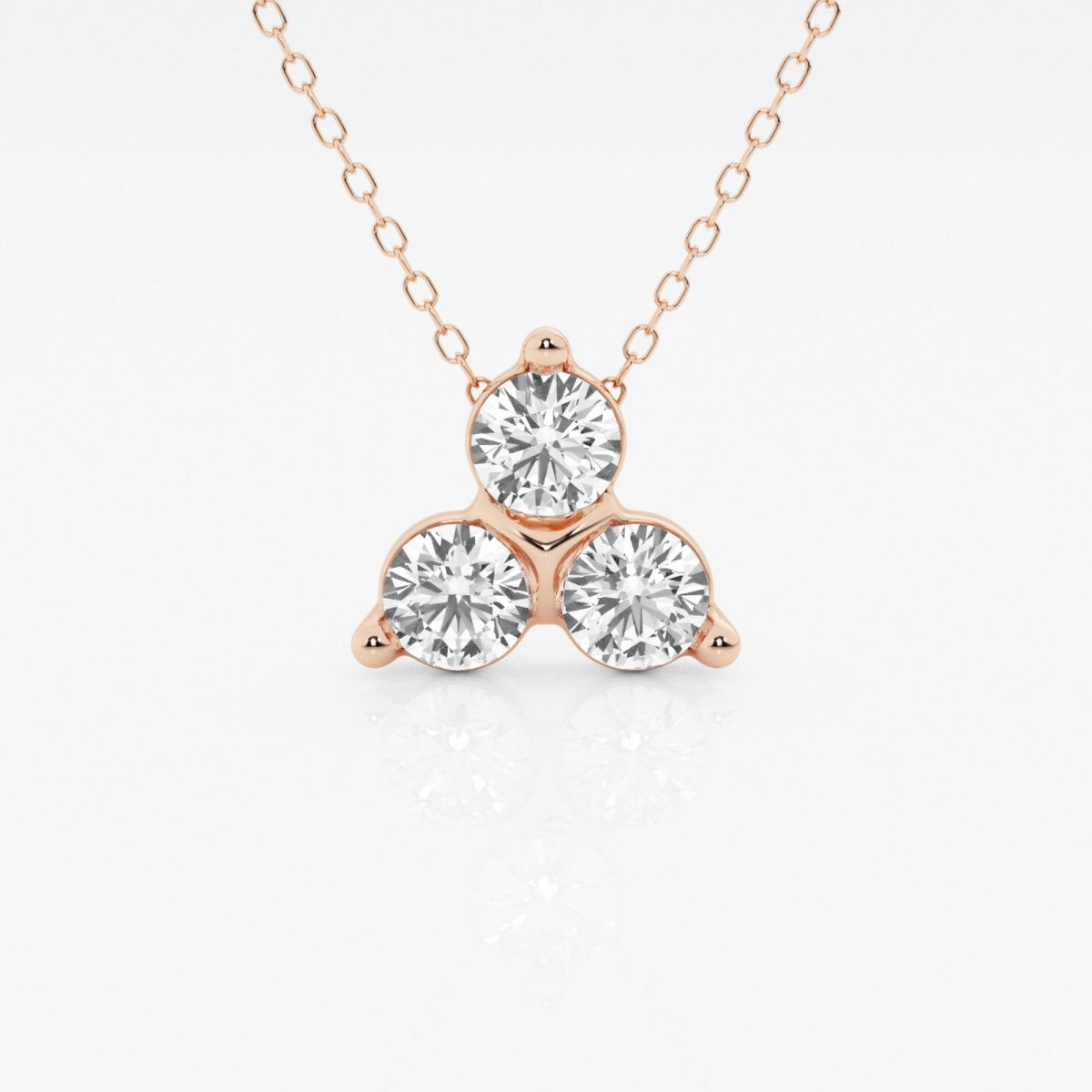 1.0 TCW Round Moissanite Diamond Three Stone Pandant Necklace - farrellouise