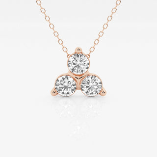1.0 TCW Round Moissanite Diamond Three Stone Pandant Necklace - farrellouise