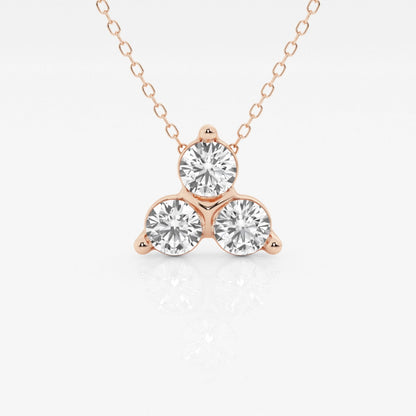1.0 TCW Round Moissanite Diamond Three Stone Pandant Necklace - farrellouise