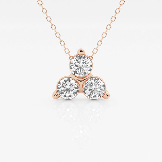 1.0 TCW Round Moissanite Diamond Three Stone Pandant Necklace - farrellouise